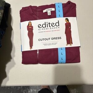 Edikted Burgundy Cutout Dress